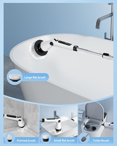 Cordless Electric Spin Scrubber with 8 Replaceable Brush Heads N27734