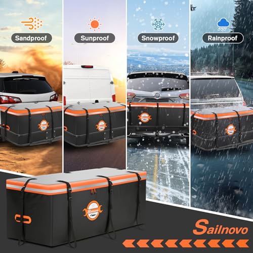Waterproof 20 Cubic Feet Hitch Cargo Carrier Bag with 8 Straps Y653