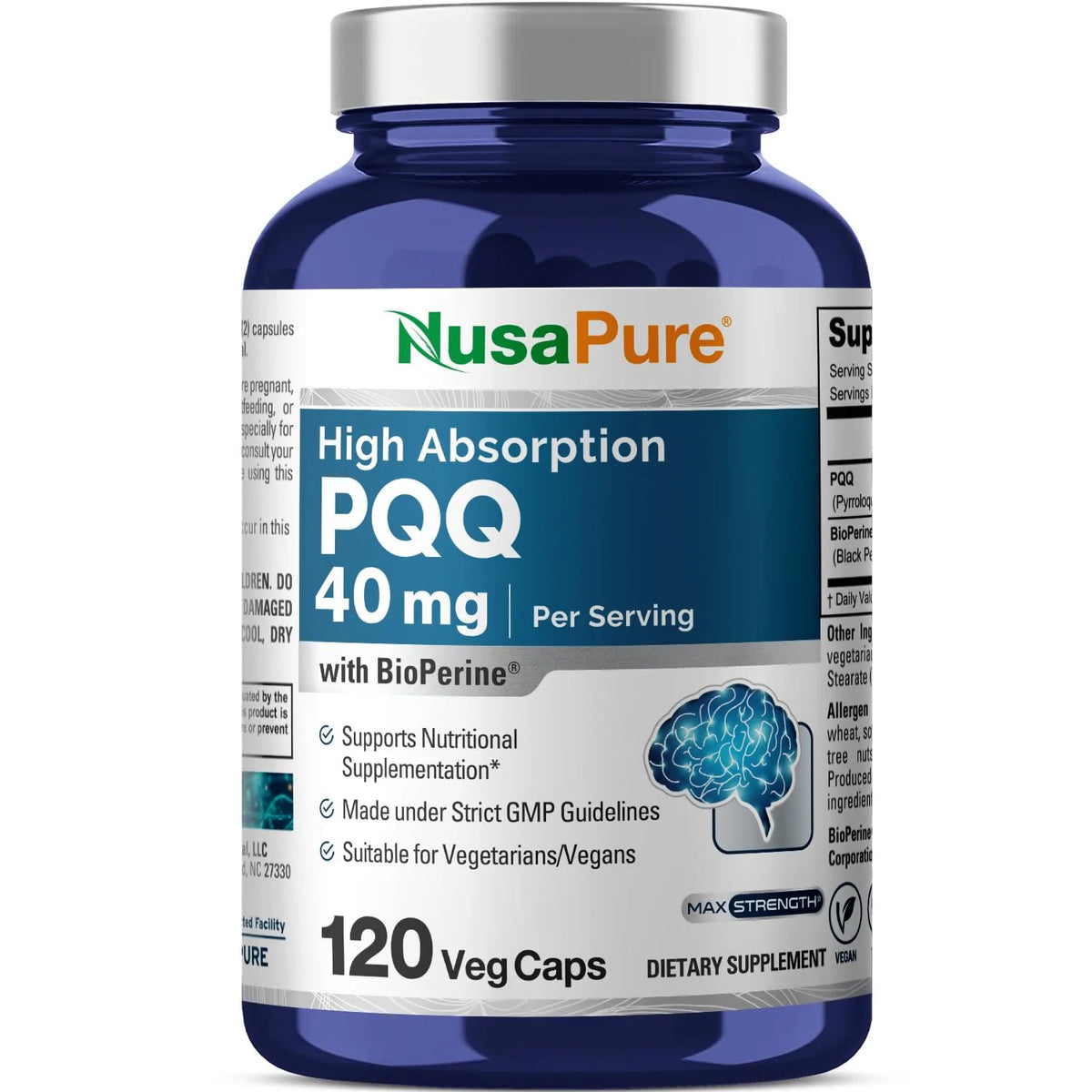 40 mg 120 Veggie Capsules PQQ Supplement R811819