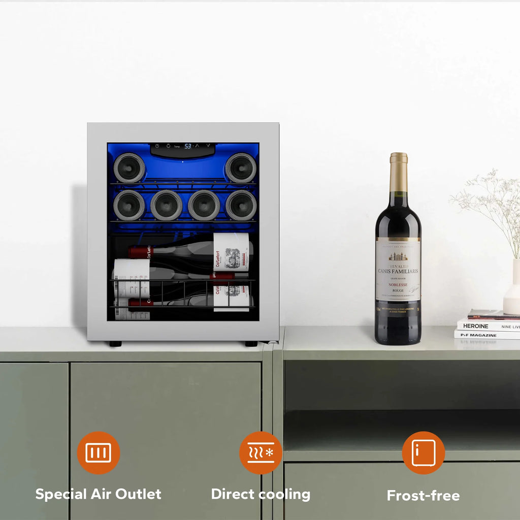 12 Bottle Mini Wine Fridge with Glass Door T6416