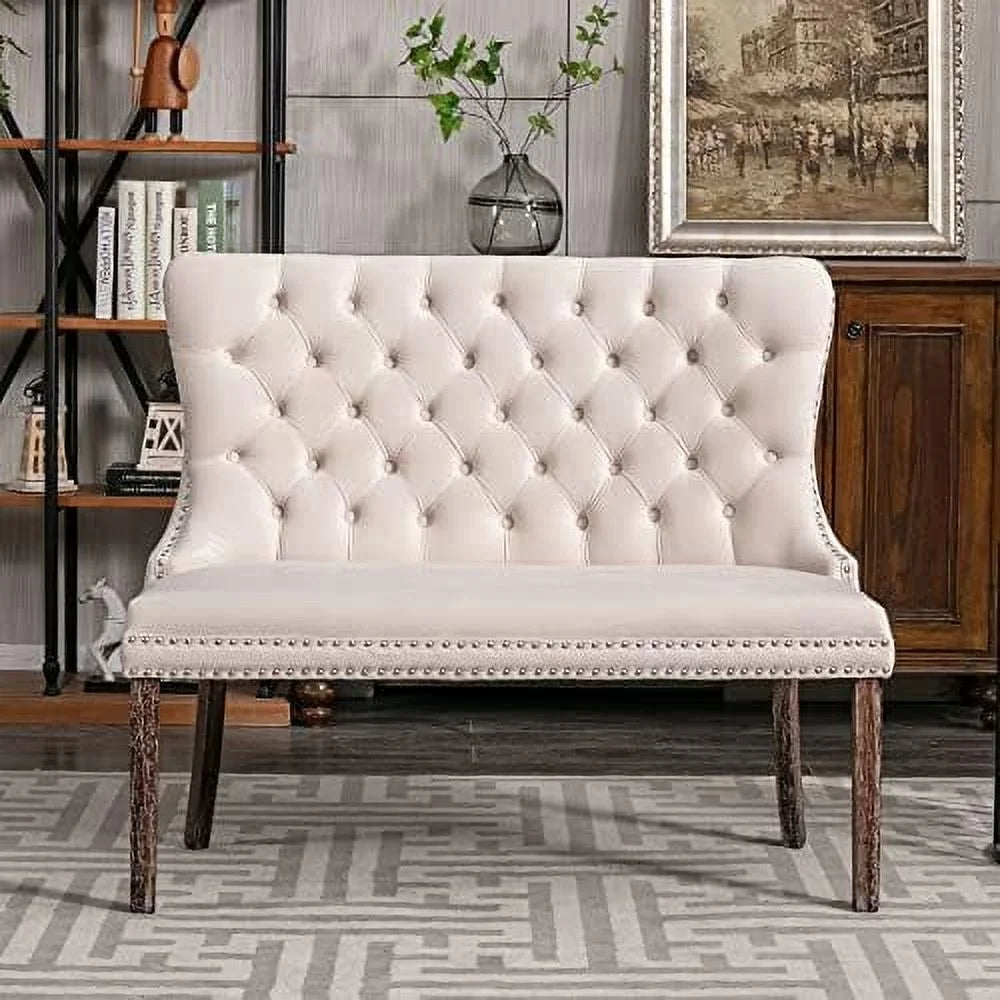 Velvet Tufted Back Dining Chairs with Gold Metal Legs Y44228