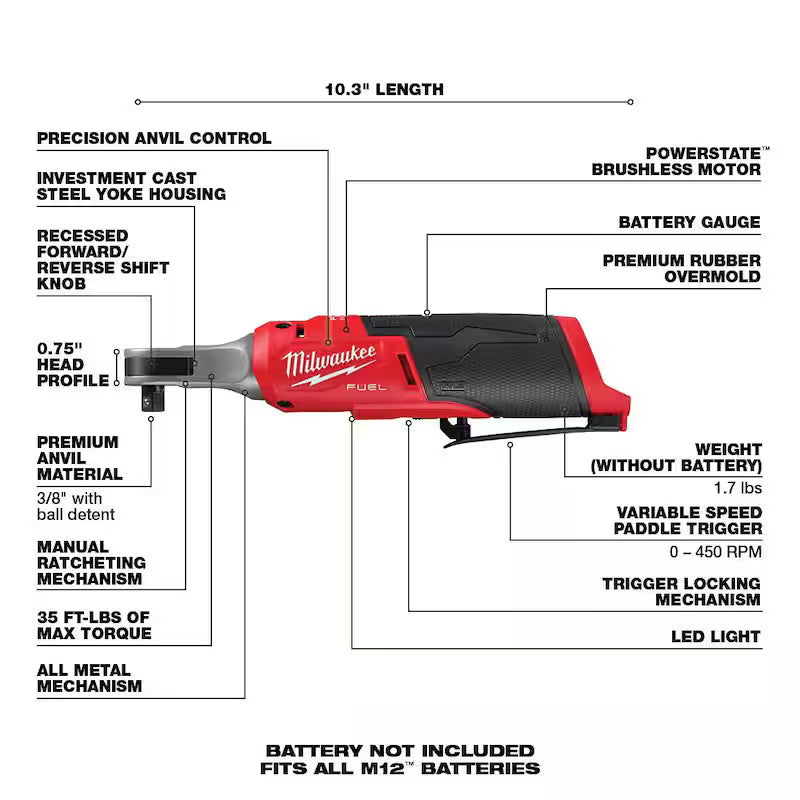 12V Lithium-Ion 3/8 in. Ratchet and 1/4 in. Die Grinder P720