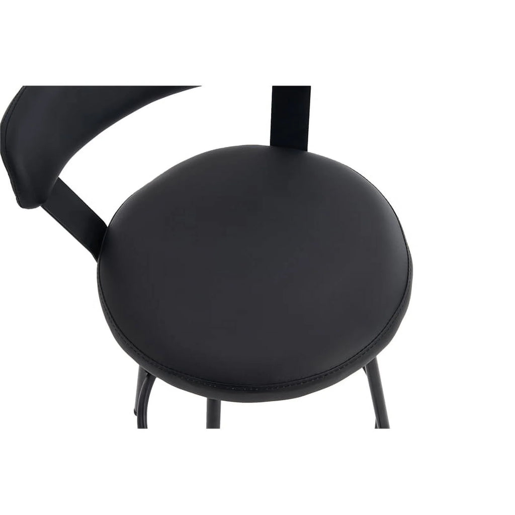 Black Faux Leather Swivel Counter Stool Set of 3 D89976