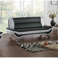 Faux Leather Sofa in Black and White X9733