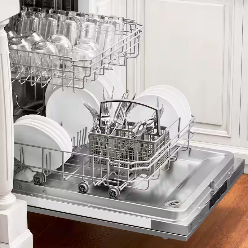 24 in. 6-Cycle Compact Dishwasher with 2 Racks in Stainless Steel J84372