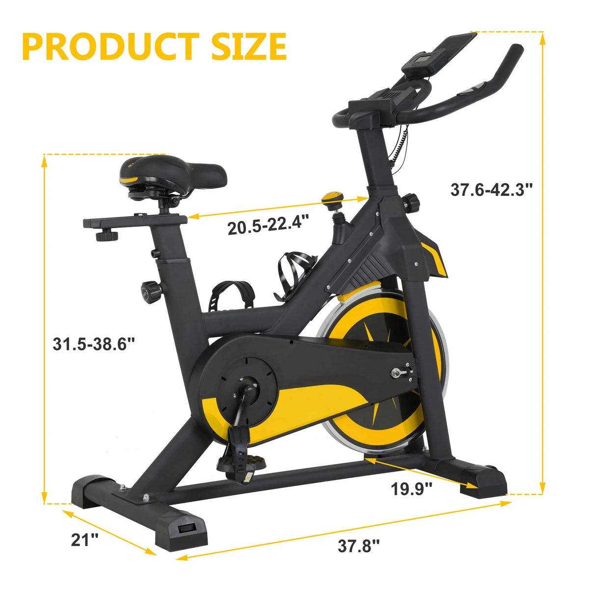 Recumbent Exercise Bike with Bottle Holder & LCD Heart Rate Monitor C95064