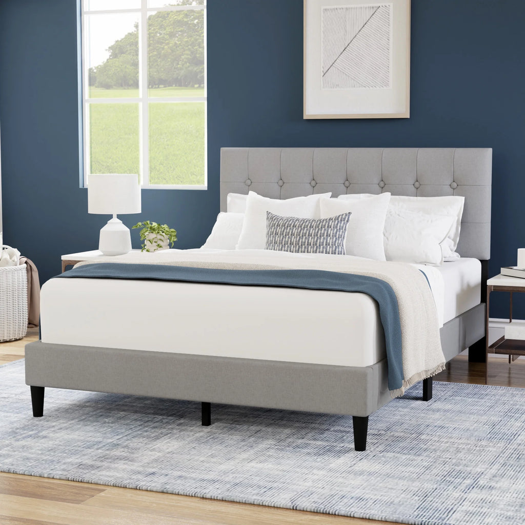 Queen Tufted Upholstered Platform Bed C1532