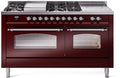 60 Dual Fuel Propane Gas Range Burgundy C822