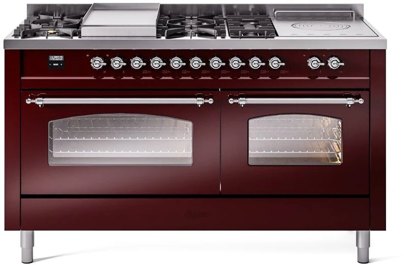 60 Dual Fuel Propane Gas Range Burgundy C822