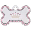 Dog Tag with Crown and Crystals Y6781