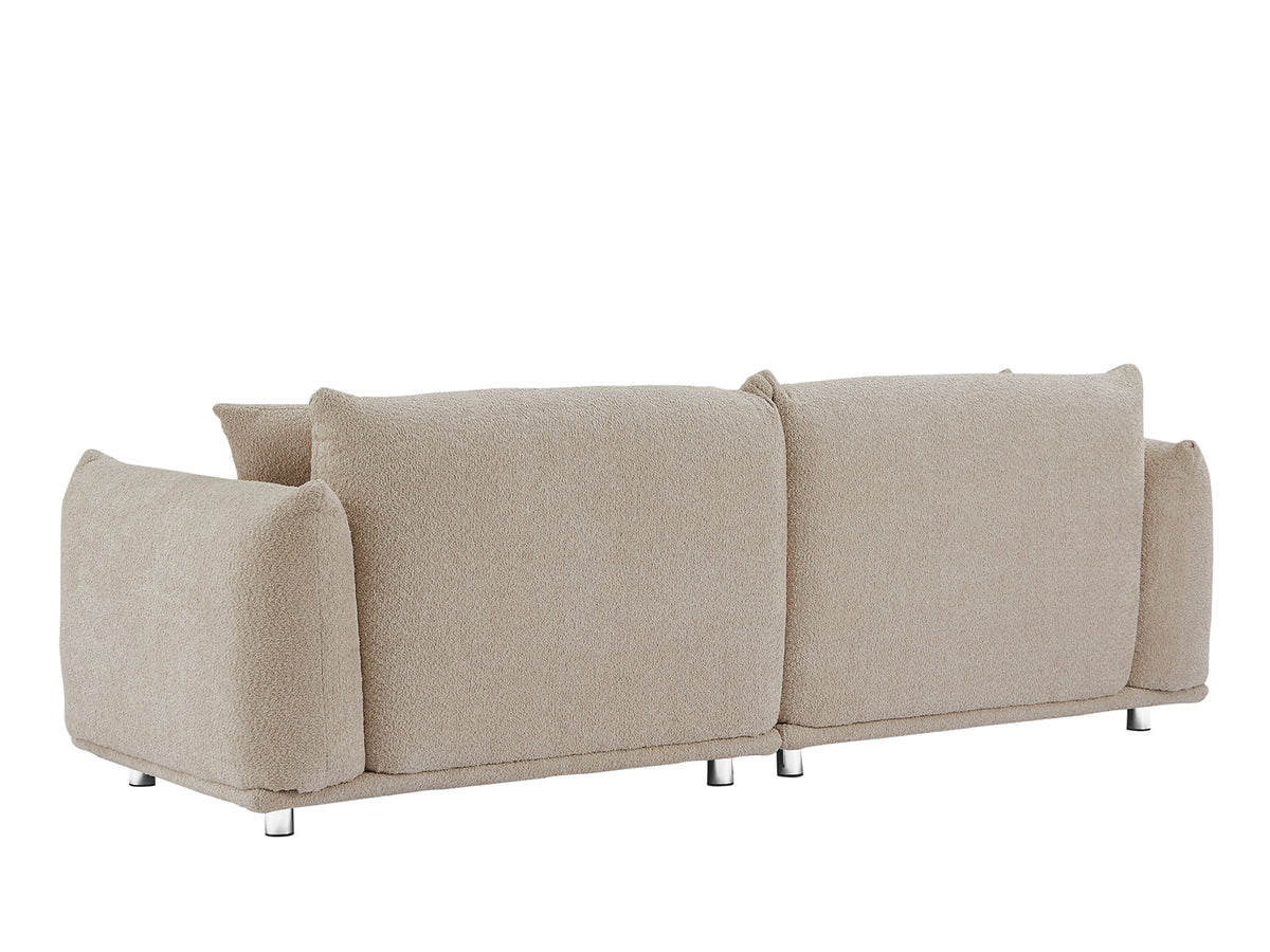 87" W Camel Lambswool 3 Seater Sofa with Metal Legs B8424
